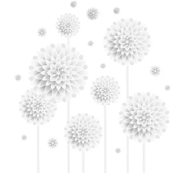 White Flower Wall Sticker - TenStickers