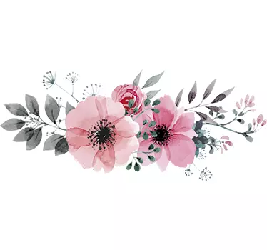 Beautiful pink  living room flower wall sticker - TenStickers