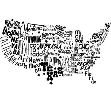 Decorative USA States Wall sticker - TenStickers