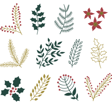 Festive plants Christmas wall sticker - TenStickers