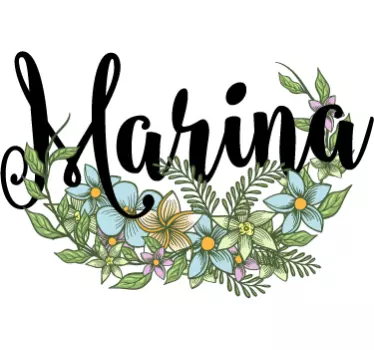 Floral Personalized Glass Door Sticker - TenStickers