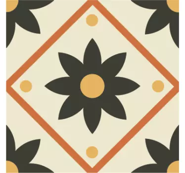 Simple flower design kitchen tile sticker - TenStickers