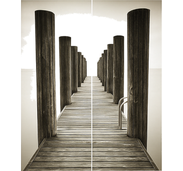Wooden deck furniture sticker - TenStickers