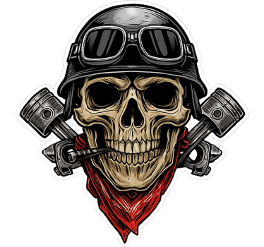 Motorbike skeleton illustration motorbike sticker - TenStickers