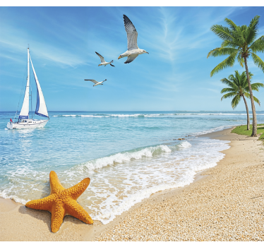 Paradise beach scene furniture sticker - TenStickers