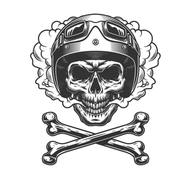 Motorbike skeleton illustration motorbike sticker - TenStickers