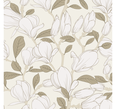 Beige magnolia flowers furniture sticker - TenStickers
