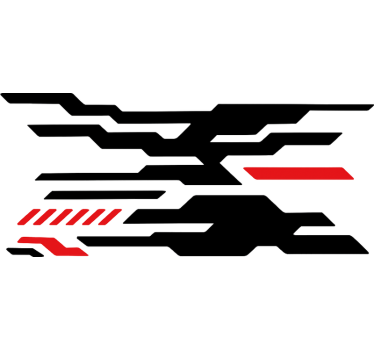 Motorbike sticker in black-red futuristic design - TenStickers