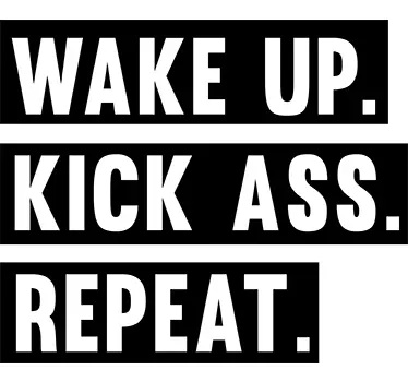 Wake up conquer repeat quote wall sticker - TenStickers