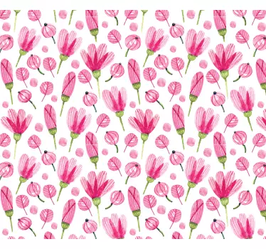 Ikea sticker pink flowers - TenStickers