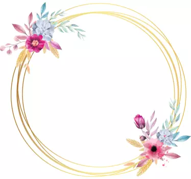 Floral circle mirror sticker - TenStickers
