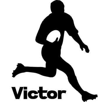 Personalised Rugby Player Name Sticker - TenStickers