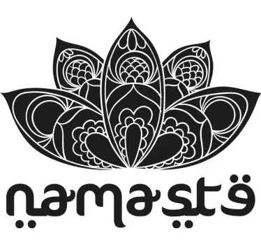 Namaste Lotus Flower Wall Art Sticker - TenStickers