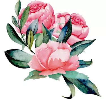 Peonies Wall Sticker - TenStickers