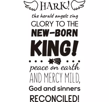 Christmas Carol Text Sticker - TenStickers