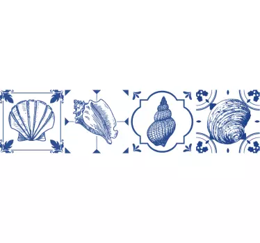 Seashells bathroom tile transfer - TenStickers