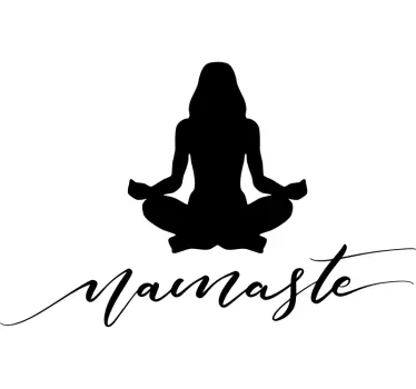 Yoga woman silhouette text sticker for bedroom - TenStickers