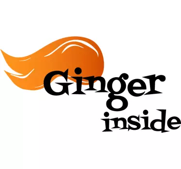 Ginger Inside Car Text Sticker - TenStickers