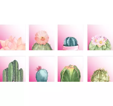Types of cactus plant wall stickers - TenStickers