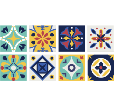 Floral patterns kitchen tile sticker - TenStickers