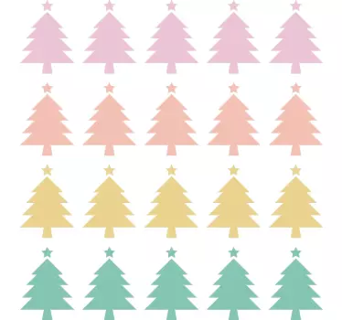 Mini Colourful Christmas Trees Wall Stickers - TenStickers
