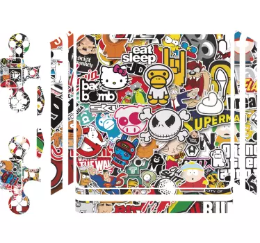Colorful sticker bomb ps4 skin - TenStickers