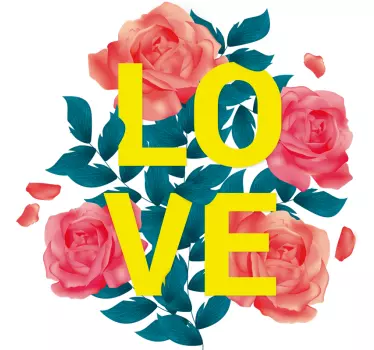 Love Flower Home Wall Sticker - TenStickers