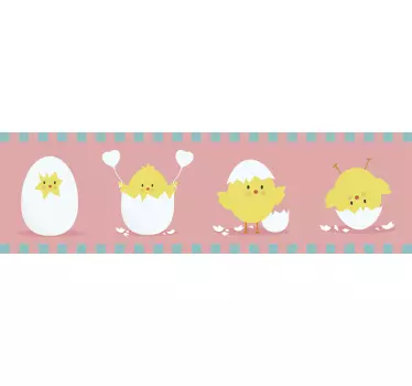 Chick Eggs Wall Border Decal - TenStickers