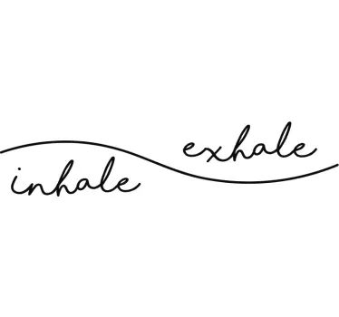 Inhale exhale text headboard wall sticker - TenStickers