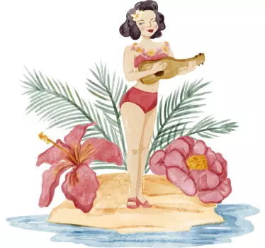 Tropical Floral Scene nature wall sticker - TenStickers