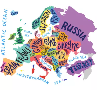 Map of Europe kids wall sticker for kids - TenStickers