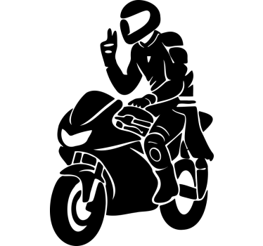 Motorbike sticker greeting moto accent - TenStickers