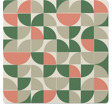 Sticker for tile pink green geometric patterns - TenStickers