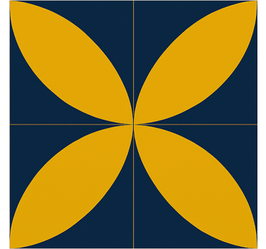 Sticker for tile midnight yellow semi circles - TenStickers