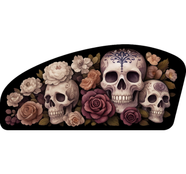 Motorbike sticker dead rose skull - TenStickers