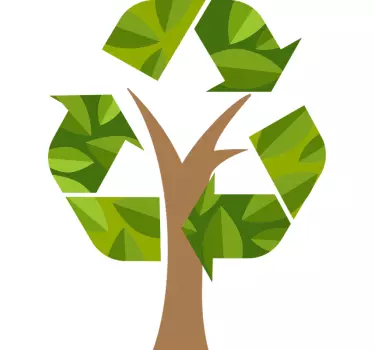 recycling tree stikcer - TenStickers
