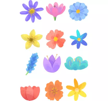 Vibrant Floral Collection wall sticker - TenStickers