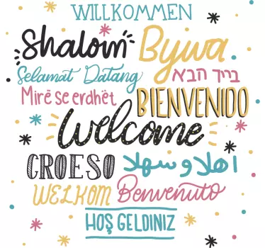Welcome Languages Living Room Wall Decor - TenStickers