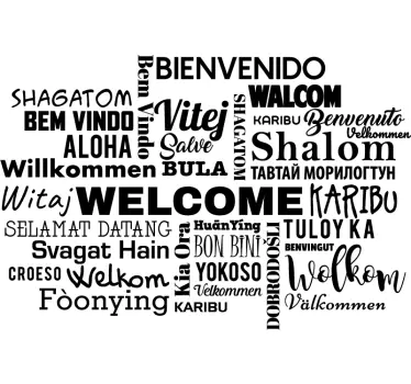 Multilingual Languages Living Room Wall Text Stickers - TenStickers