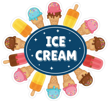 Vehicle sticker logo ice cream - TenStickers
