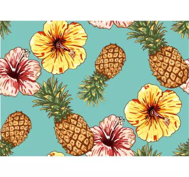 Flowers And Pineapples furniture sticker - TenStickers