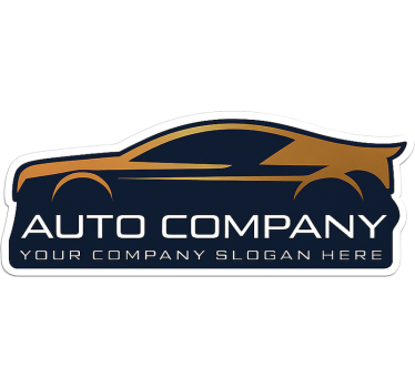 Custom sticker auto company sign gold - TenStickers