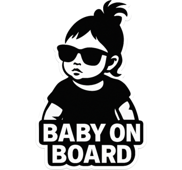 Custom sticker funny baby girl on board - TenStickers
