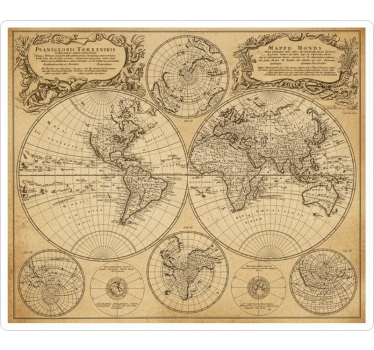 Furniture sticker vintage world map design - TenStickers