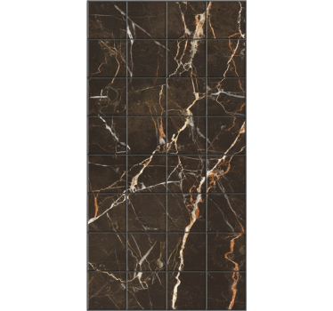 Tile sticker black and golden marble - TenStickers