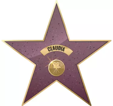 Personalised walk of fame star cinema wall sticker - TenStickers