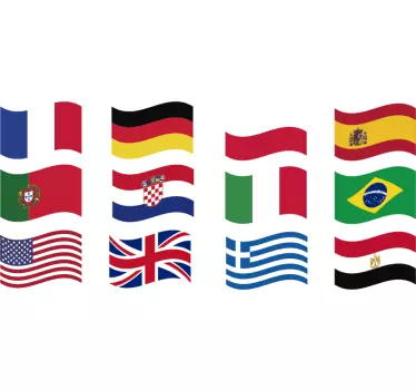 Mini World Flags stickers - TenStickers