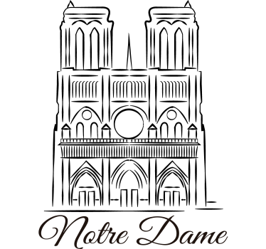 Notre Dame Living Room Wall Decor - TenStickers