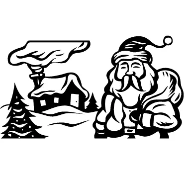 Santa's House Christmas Sticker - TenStickers