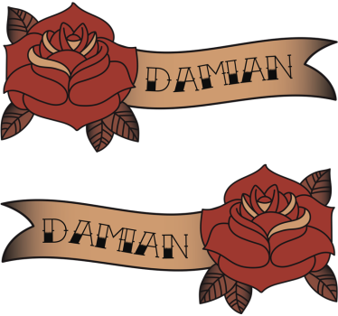Flower wall sticker rose banner design - TenStickers